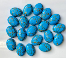 AA++ Blue Copper Turquoise Oval Cabochon Loose Gemstone Wholesale Lot picture