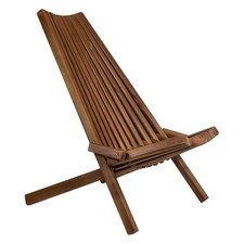 Melino Single Wooden Folding Tamarack Chair Low-Profile Outdoor Seat, Chestnut picture