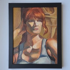 Original Contemporary Figurative Oil Painting Portrait of a Red-Haired Woman picture