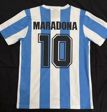 Maradona #10 1986 Argentina Home Jersey XL Soccer Football Retro X Large picture