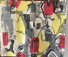 Vintage 1950s 1960s Mid Century Abstract Fabric picture