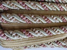27 yards very pretty rope trim with lip, pale colors- green ,ivory, mauve picture