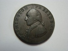 1791 Washington Small Eagle Colonial Cent Very Fine Nice Original Coin picture