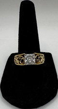 Vanna K 925 Sterling Silver Filigree Princess Cut CZ Ring- Size 8, 6.4g picture