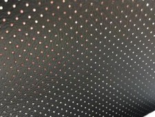 SHIP FOLDED PERFORATED Black faux leather vinyl commercial upholstery fabric 54