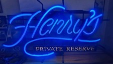 Henry’s Private Reserve Neon Beer Sign Vintage Breweriana Pub Bar Cave Lighting picture