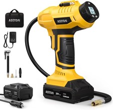 YELLOW AstroAI Cordless Tire Inflator Air Compressor 20V Rechargeable Portable picture