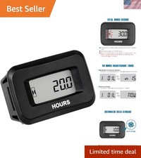 Digital Waterproof Hour Meter - Tracks 99,999 Hours for Lawn Mowers & Forklifts picture