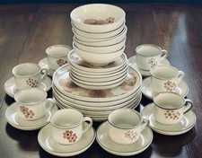 Denby Langley Gypsy Stoneware Dinner Set 35Pcs Pink Lavender Flowers England VTG picture