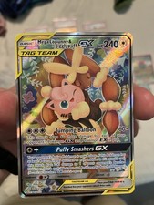Pokemon Sun & Moon Cosmic Eclipse Full Art Mega Lopunny & Jigglypuff GX Minty picture