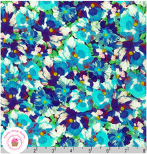 PAINTERLY PETALS Flowers Blue 20264 80  Robert Kaufman Quilt Fabric  picture