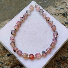 45 Ct 6x7 - 7.5x8.5 MM Natural Pink Bi Color Tourmaline Rough Raw 8.5 inch Beads picture