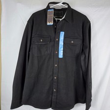 Jachs New York Mens Black Overshirt Button Up Shirt Jacket Large NWT picture
