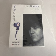 Beats by Dr.Dre Justbeats Tour Earphones Justin Bieber Edition Purple NEW SEALED picture