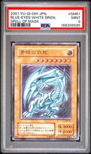 2001 YU-GI-OH JAPANESE SPELL OF MASK #SM51 BLUE-EYES WHITE DRAGON PSA 9 picture