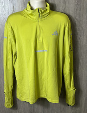 adidas Clima365 Warm Half Zip Running Carrere Shirt Men's Size L Lime $90 NWT picture