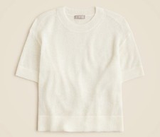 J. Crew Soft Cream Alpaca Tee Women’s Size Large Ivory white New NWT picture