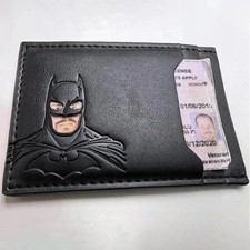 Personalized Leather Bat Wallet  Superhero Mask Card Holder Heroic ID Wallet picture