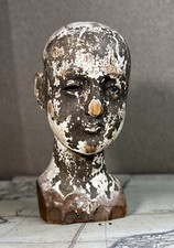 Stunning Early 19th Century Dutch Carved Wood & Plaster Doll Head picture