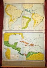 Vintage Denoyer-Geppert HISPANIC SERIES Pull-Down School Map picture