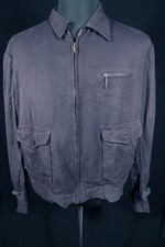 Collectable Vintage 1940's Blue Herringbone  Gabardine Jacket Size L Exc Cond picture