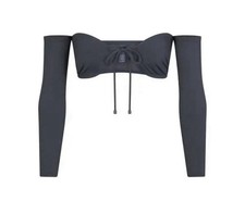 Skims Swim Nwt Skims Swim Long Sleeve Bikini Top Gunmetal Size XL new with tags picture