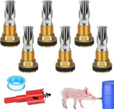 6PCS Pig Waterer Nipple, Automatic Pig Nipple Water Drinker for Barrel Kit, Stai picture