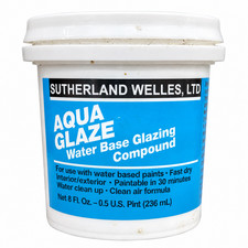 Sutherland Welles Aqua-Glaze Water Base Glazing Compound White Half Pint 8 oz picture