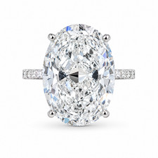 Elegant Oval Cut Certified 5.20 Ct White Diamond Solitaire Ring-FREE Studs picture
