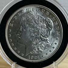 1921 P Morgan Silver Dollar $1 Coin In Capsule picture
