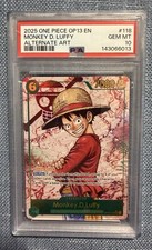 PSA 10 One Piece OP13 EN Monkey D Luffy Alternate Art #118 picture