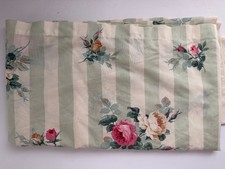 Vintage Thomaston RoseAnne cotton blend floral striped flat sheet FULL picture