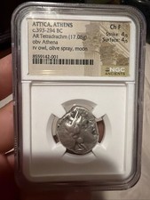 Attica Athens c. 393-294 BC NGC Ancients AR Tetradrachm (17.08g) Athena picture