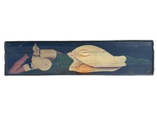 Rare Original 1870 Lola Ortez Painted Fairground Panel- Early Erotic Folk Art  picture