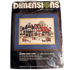 VTG 82 Dimensions Charles Wysocki Summer Street Scene Cross Stitch Kit 3500 OPEN picture