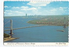 Postcard Aerial View Verrazano Narrows Bridge New York City New York USA picture