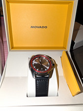 Movado Mens Bold Verso S Swiss Quartz Black Leather Watch, 42mm READ DESCRIPTION picture