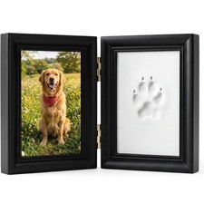 Pet Paw Print Keepsake Kit - Wooden Frame & Clay Impression for Dogs/Cats picture