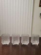 4 Iittala Ultima Thule Rocks Glasses Tapio Wirkkala MCM FINLAND 8oz picture