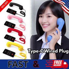 Retro Phone Handset for iPhone Android Cell Phone Type-C Wired Plug in Handheld picture