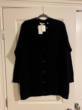 Vince Double Knit Wool Cashmere Oversized Cardigan Black Size M NWT picture