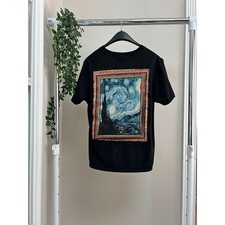 Super Massive Van Gogh Starry Night Tapestry T-Shirt Mens S Black Woven Art Tee picture