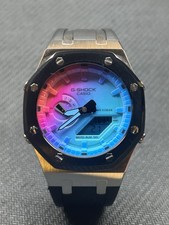 Modified Casio G-Shock: Black Rubber Strap Black Bezel Silver Case Limited Dial picture