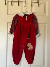 VTG 80’s Good Lad Red Corduroy 18M Fall Set with Squirrel/Acorn Appliqué picture
