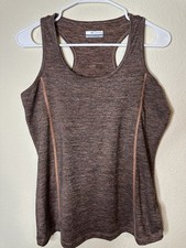 EUC Women’s Columbia Racerback Tank Top   Brown/Orange Heathered Size M Athletic picture