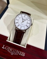 Longines L4.921.4.11.2 Elegant 38.5mm White Dial Leather Strap Automatic Watch picture