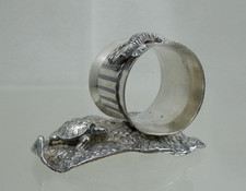 SUPER RARE ANTIQUE FIGURAL NAPKIN RING TURTLE LIZARD AMERICAN VICTORIAN picture