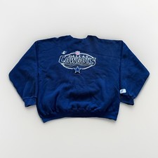 Vintage Dallas Cowboys Sweatshirt Mens M Grid Logo NFL Crewneck Navy Blue 90s picture