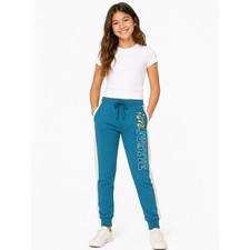 NWT Justice Active Teal Love Justice Sequin Jogger Pants Girls Size 12 picture