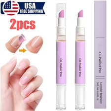 2Pcs Ceramic Cuticle Oil Pusher Pen 3 in 1 Cuticle Remover Pen Nail Care Pen USA picture